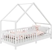 Idimex Huisbed CORA 90 x 190 cm met valbeveiliging - Wit
