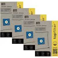 Top Filter Set van 4 pakketten van 4 stofzuigerzakken 64811 Samsung en Dirt Devil TopFilter Premium
