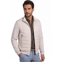 Gentiluomo Heren Jassen Cardigan Material Mix - Beige - Maat XL