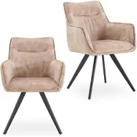 Idimex Eetkamerstoelen VENICE, set van 2 – kamelbruin
