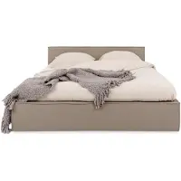 Idimex Gestoffeerd bed PESARO 140x200 cm met lattenbodem – greige