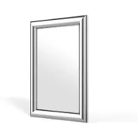 Vente-unique Rechthoekige wandspiegel van metaal - B. 80 x H. 120 cm - Verchroomd - BORAYA