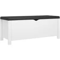 vidaXL Opbergbox met kussen 105x40x45 cm bewerkt hout wit