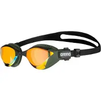 Arena Unisex Cobra Tri Zwembril voor Triatlon en Fitness, Anti-Fog Spiegel Lens, Geel Koper/Leger