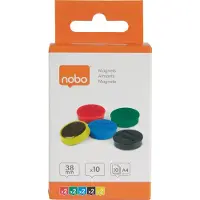 Nobo Whiteboard-magneten Kleurenassortiment 1.5 kg draagkracht 38 mm 10 Stuks