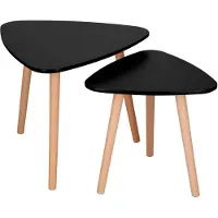 Springos Salontafel - 2 Stuks - Scandinavische Stijl - Woonkamer - Eetkamer - Driehoekig - Zwart