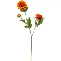 Emerald - Kunstbloem Dahlia mini 68cm oranje - Kunstplant voor binnen