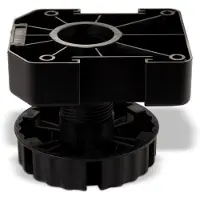 Sotech 20s meubelpoot zwart, hoogte: 75 mm, verstelbaar, belastbaarheid: 500 kg per stelvoet