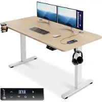 Casaria Zit Sta Bureau – Hoogte Verstelbaar Elektrisch - 140x60cm Bruin