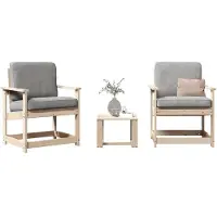 vidaXL 3-delige Loungeset massief grenenhout