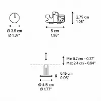 Lodes - Accessoires Inbouw Micro rozet Mat zwart