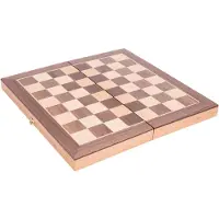 Engelhart Schaakspel Beukenhout met Walnoot Fineer – Opklapbaar Houten Schaakbord 30x30 cm – Luxe Ingelegd Speelveld – Reis & Thuis editie –