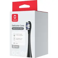Oclean Delicate Care kinderopzetborstels, 6 stuks, zwart