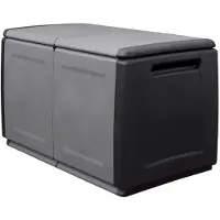 vidaXL Tuinbox 230 L 96x53x57 cm donkergrijs en zwart