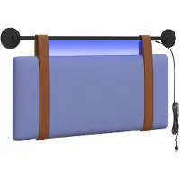 vidaXL Hangend hoofdbord Met LED-verlichting Jeans Blauw Antiek PU