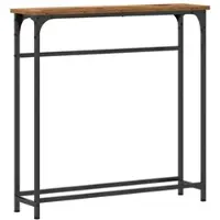 vidaXL Wandtafel Oudhout 75 x 19,5 x 75 cm Bewerkt hout
