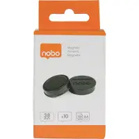 Nobo Magnetische Whiteboard Magneten - Pak Van 10 Stuks - 38mm Magneten - Zwart
