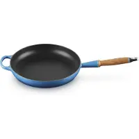Le Creuset Signature koekenpan houten handvat 28 cm Azure blue