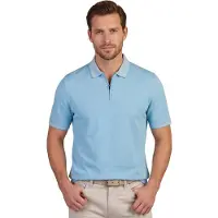 Bugatti Blauw poloshirt korte mouw met rits korte mouw