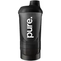 Pure Shakebeker Double Smart Smoke Black - 600+350ml - Smoke Zwart