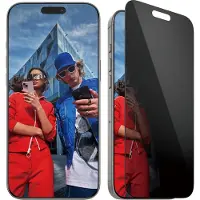 PanzerGlass Screenprotector geschikt voor Apple iPhone 16 Pro Max Glazen | Ultra-Wide Fit Privacy Screenprotector Privacy - Case Friendly - Zwart