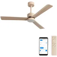 Create - Stille plafondventilator 40W met licht - Zand - Ø132cm - WIFI + Afstandsbediening - WIND MODERN
