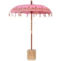 vidaXL Balinese parasol met basis Roze 185 x 185 x 260 cm Katoen