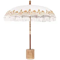 vidaXL Balinese parasol met basis Crèmekleurig 215 x 215 x 260 cm