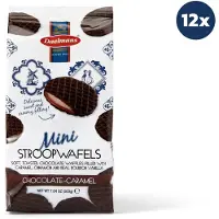 Daelmans Mini Chocolade Stroopwafels - Doos met 12 zakjes - 200 gram per zakje - 25 mini chocolade stroopwafels per zakje (280 Koeken)