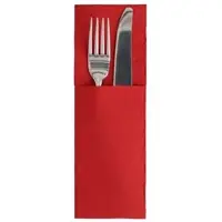 Papstar 50 Servetten ROYAL Collection 48 cm x 30 cm bordeaux met bestekvouw