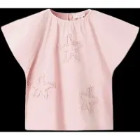 Mango T-shirt lichtroze Meisjes Katoen Ronde hals Effen - maat 128