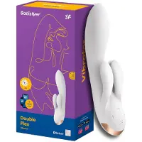 Satisfyer Double Flex - App-gestuurde vibrator met clitorisstimulator (wit)