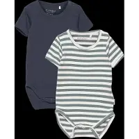 Minymo Rompertje/body beige / duifblauw / donkerblauw