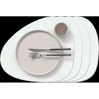 Lind DNA Placemat Curve L Nupo Pure White (Set van 4)-37 x 44 cm