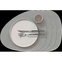 Lind DNA Placemat Curve L Nupo Light Grey (Set van 4)-37 x 44 cm