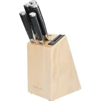KitchenAid - Messenset, 5-delig - Hoogwaardig Japans Koolstofstaal - Berkenhouten Blok - KitchenAid