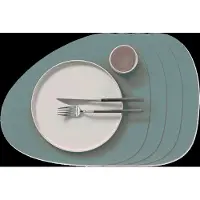 Lind DNA Placemat Curve L Nupo Pastel Green (Set van 4)-37 x 44 cm