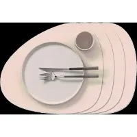 Lind DNA Placemat Curve L Nupo Vanilla (Set van 4)-37 x 44 cm