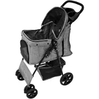 MonsterShop Hondenbuggy met Regenhoes – Grijs
