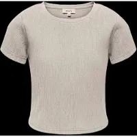 ONLY KIDS GIRL T-shirt met textuur beige Meisjes Viscose Ronde hals Effen - maat 128