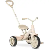 Deryan Driewieler met Duwstang - 4-in-1 Peuterfiets - Beige