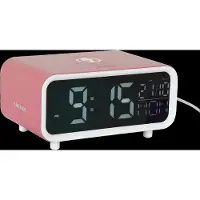 Karlsson - Wekker Chunky LED w. Phone Charger Roze