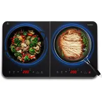 Medion Dubbele inductiekookplaat MD 18493 | 3.500 watt inductievermogen | 10 temperatuurinstellingen | 180 min. timer | kristalglazen oppervlak