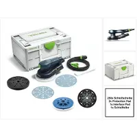 Festool ETS EC150/3 EQ-Plus excenterschuurmachine 400 W 150 mm borstelloos + 250x schuurschijven + 2x beschermpad + steunschijf + schuurschijf + systainer