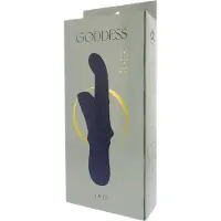 Dream Toys Goddess Iris - parelversierde vibrator met clitorisstimulator (blauw)