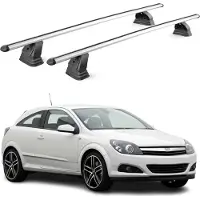 Aurilis Aluminium dakdragers voor Opel Astra H, hatchback, stationwagen, sedan, modeljaren 2004-2009, 2-delig, zilverkleurig
