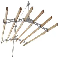 MonsterShop Droogrek ophangbaar plafond - wit - 2 meter - met katrolsysteem