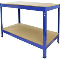 MonsterShop Q-rax garage werkbank - blauw - 120x60x90cm - 200kg draagvermogen