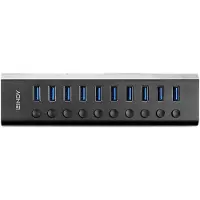 Lindy 43370 USB 3.0 hub met 10 poorten en aan/uit-schakelaars