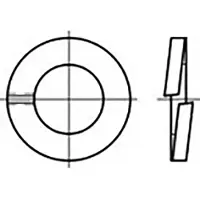 Toolcraft TO-6854055 Veerring Binnendiameter: 14 mm DIN 127 Verenstaal 500 stuk(s)